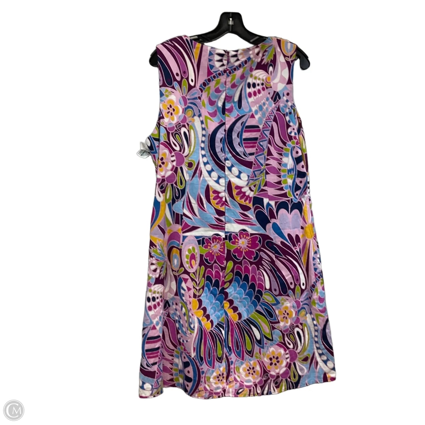 Dress Casual Midi By LESLEY EVERS In Purple & White, Size: 1x