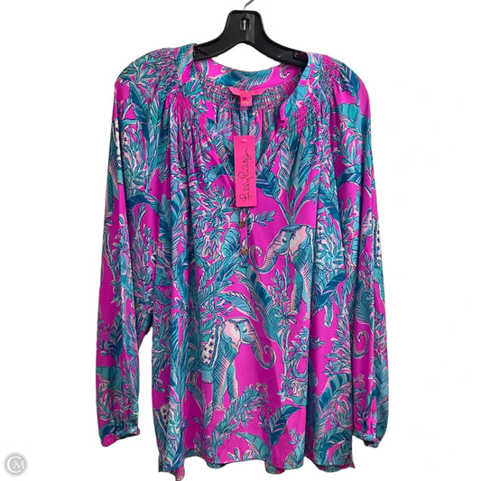 Blouse Long Sleeve By Lilly Pulitzer In Pink, Size: Xl