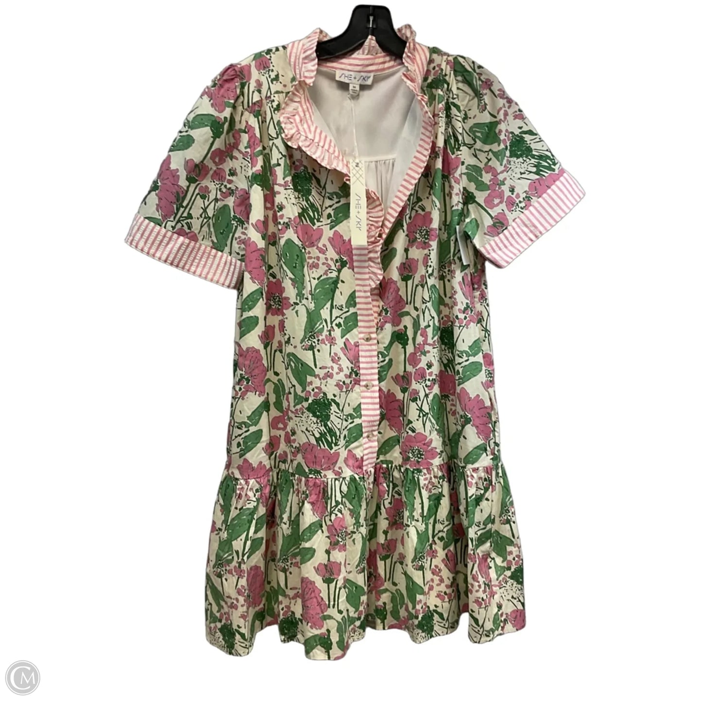 Dress Casual Short By She + Sky In Floral Print, Size: M