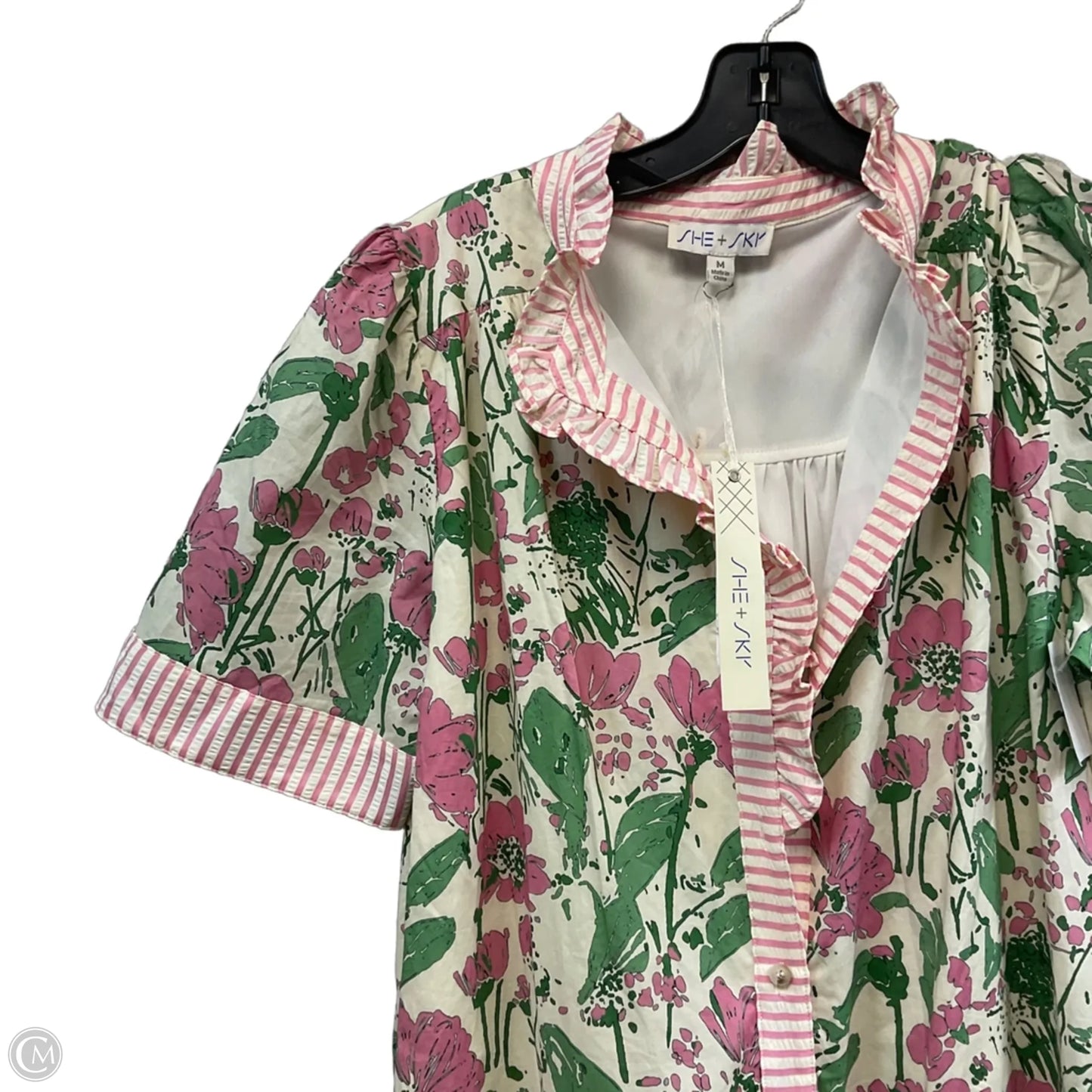 Dress Casual Short By She + Sky In Floral Print, Size: M