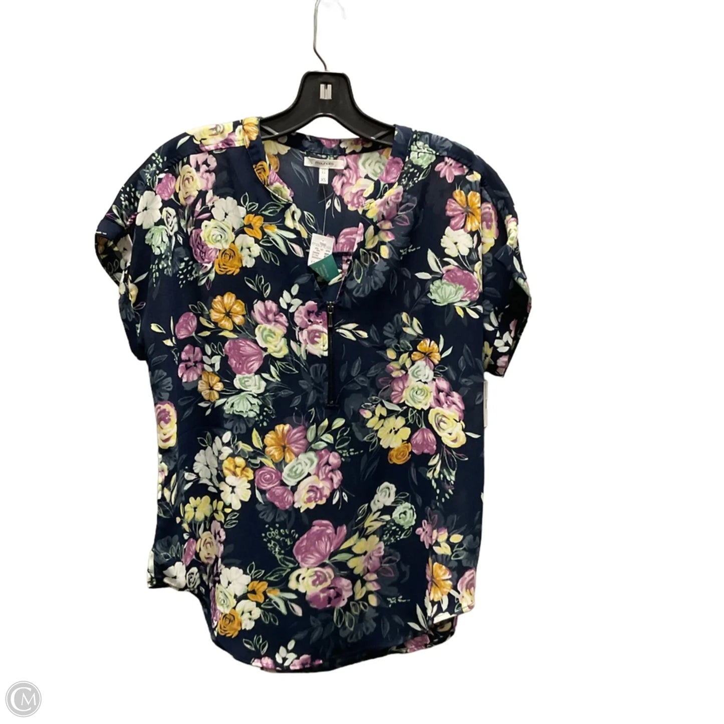 Top Short Sleeve By Maurices In Navy, Size: Xs