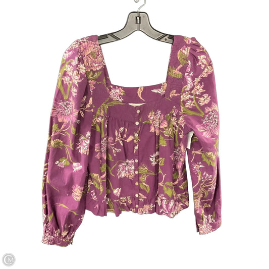 Blouse Long Sleeve By Love The Label In Purple, Size: S
