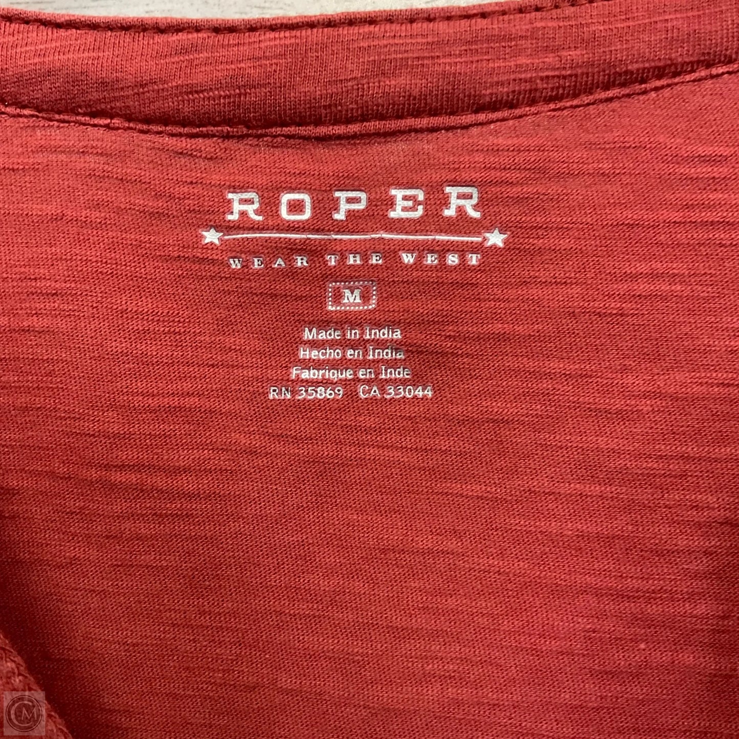 Top Long Sleeve Basic By Roper In Brown, Size: M