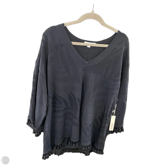 Top 3/4 Sleeve By Chicos In Navy, Size: Xl