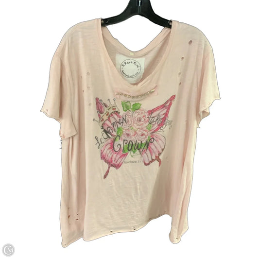 Top Short Sleeve By A Rare Bird In Pink, Size: Xl