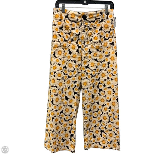 Pants Wide Leg By Maeve In Black & Yellow, Size: 6