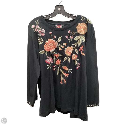 Top Long Sleeve By Johnny Was In Black, Size: Xxl
