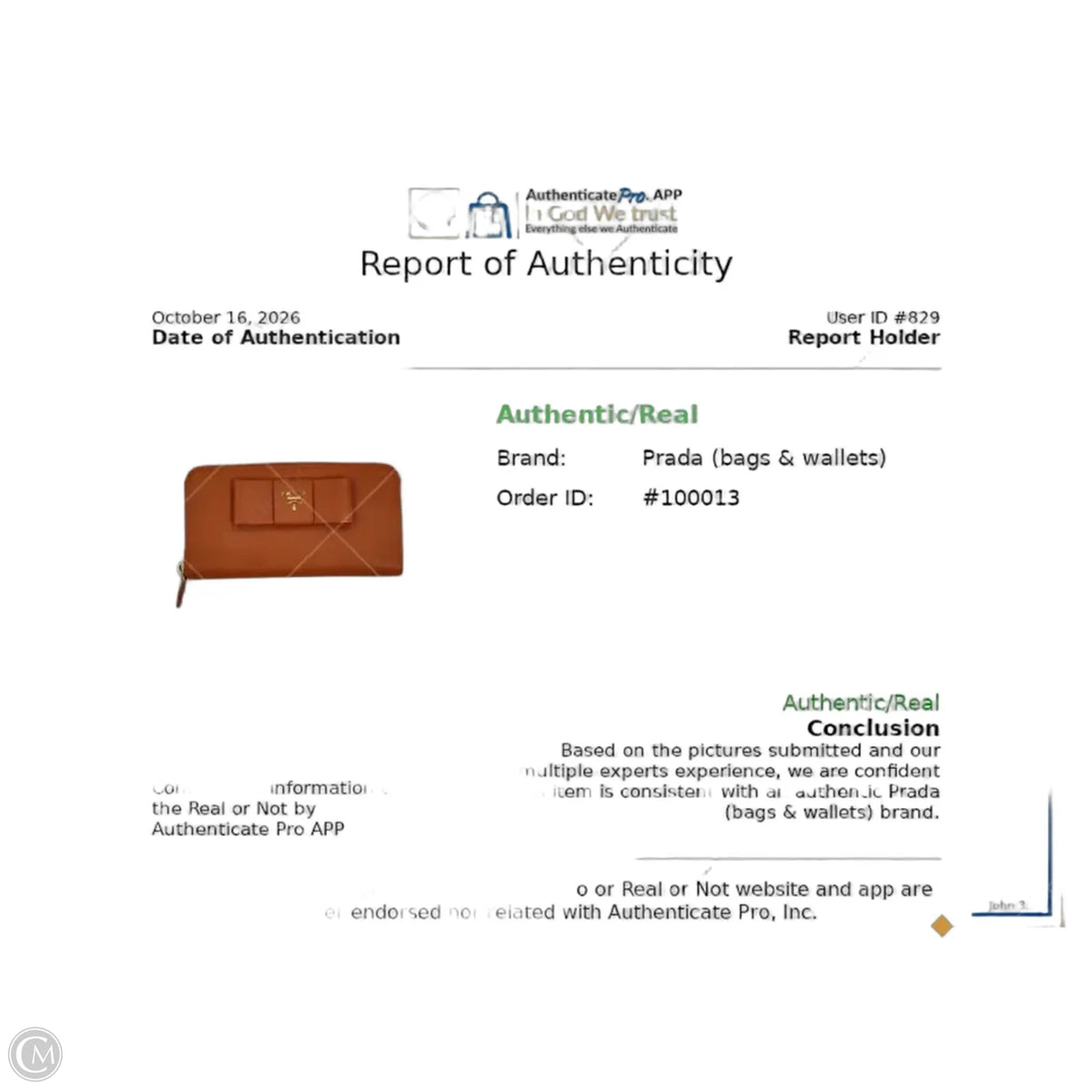 Wallet Luxury Designer By Prada, Size: Large