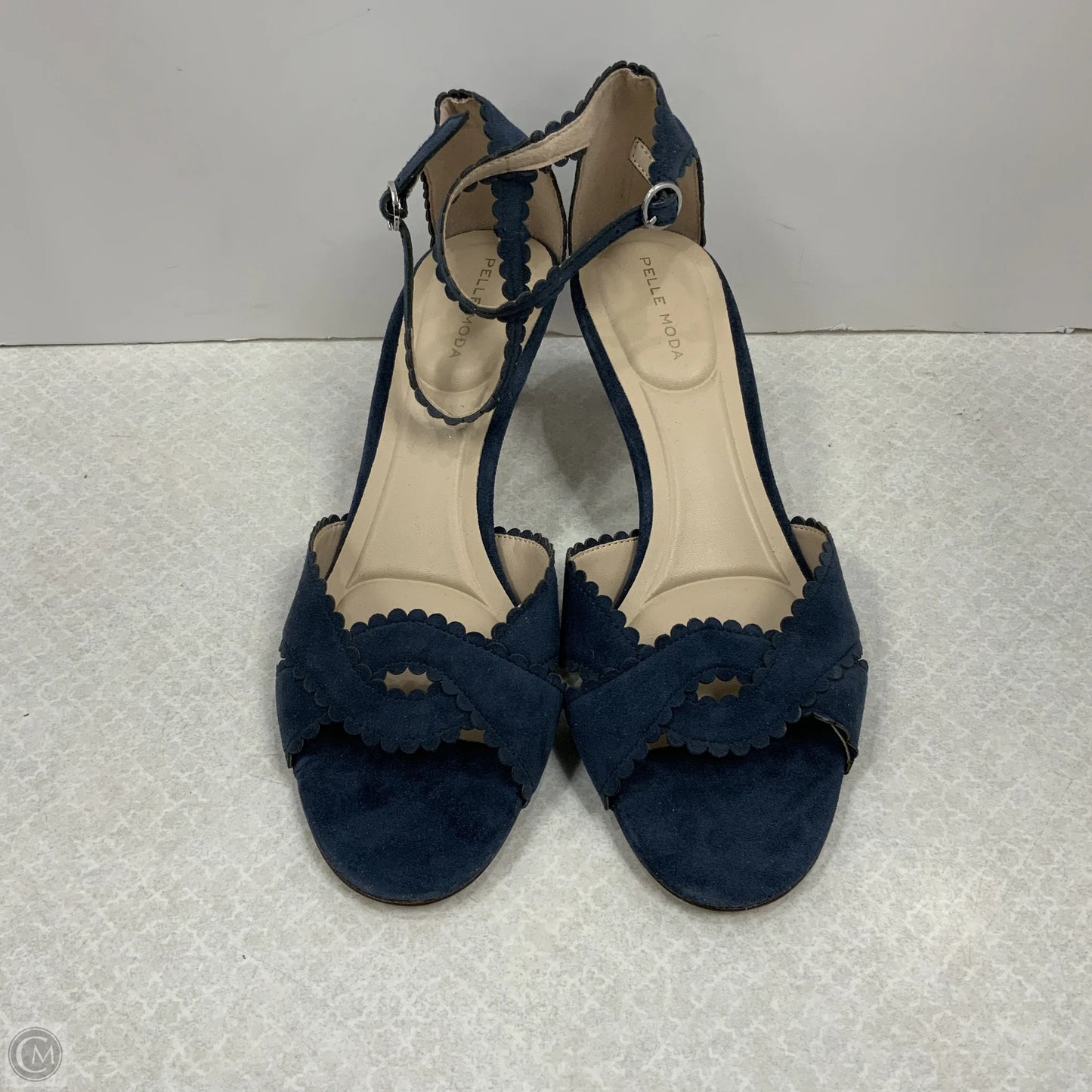 Sandals Heels Kitten By Pelle Moda In Blue, Size: 9