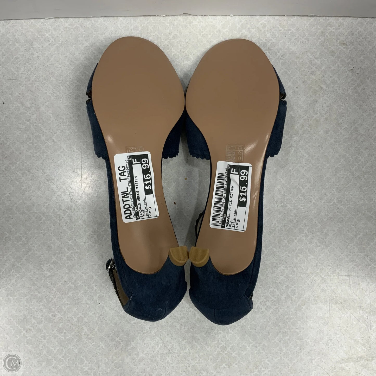 Sandals Heels Kitten By Pelle Moda In Blue, Size: 9