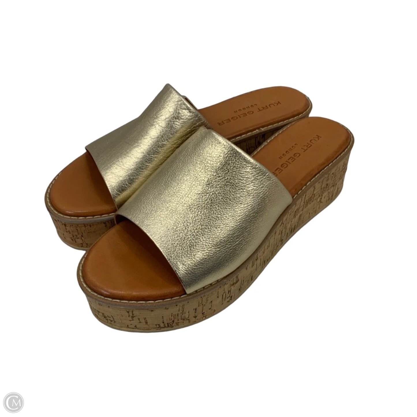 Sandals Heels Platform By Kurt Geiger London In Gold, Size: 9