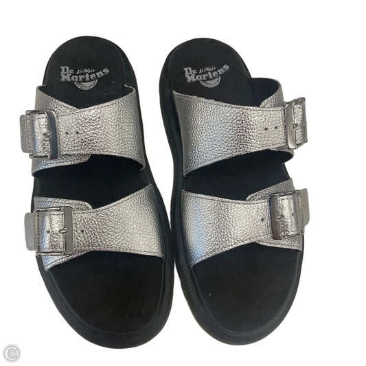 Sandals Flats By Dr Martens In Silver, Size: 10