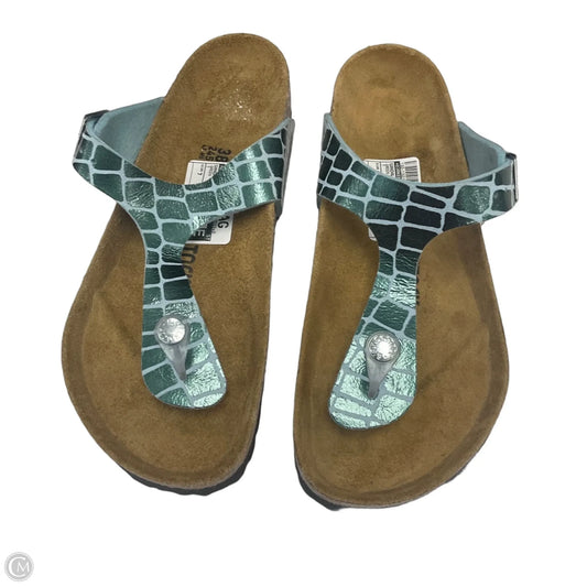 Sandals Flats By Birkenstock In Green, Size: 7