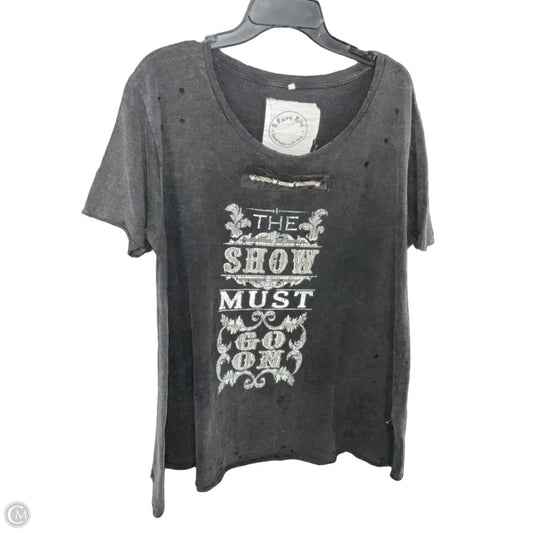 Top Short Sleeve By A RARE BIRD  In Black, Size: L