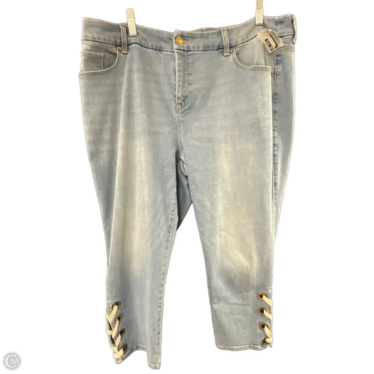 Jeans Cropped By Chicos In Blue Denim, Size: 18p