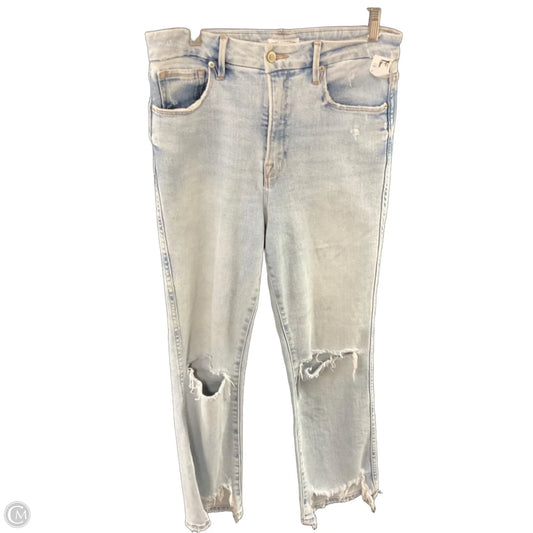 Jeans Straight By Good American In Blue Denim, Size: 8