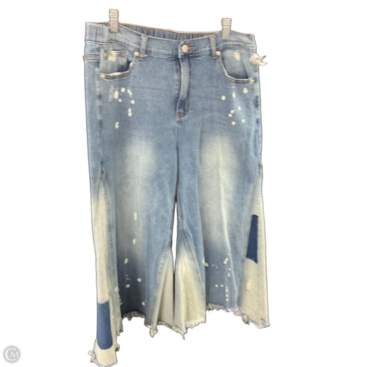 Jeans Wide Leg By OH JEANS In Blue Denim, Size: Xl