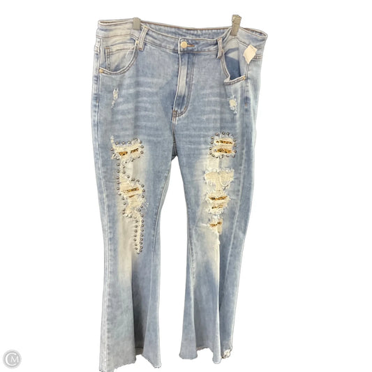 Jeans Wide Leg By OH JEANS In Blue Denim, Size: Xl