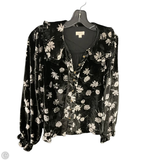 Blouse Long Sleeve By Pilcro In Black, Size: M