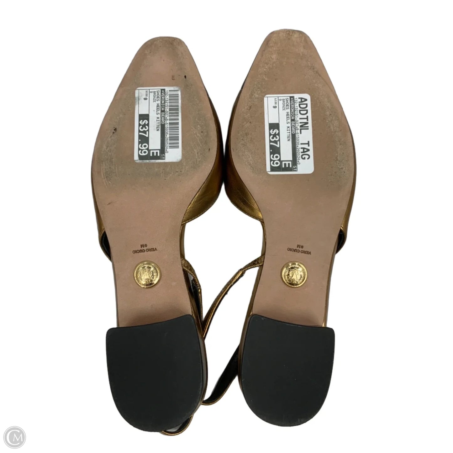 Shoes Heels Kitten By Veronica Beard In Bronze, Size: 9