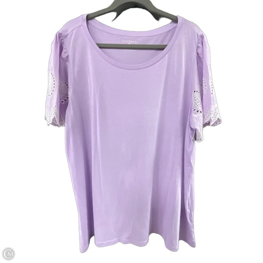 Top Short Sleeve By Talbots In Purple, Size: 2x