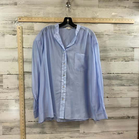 Blue Blouse Long Sleeve Molly Bracken, Size Xl