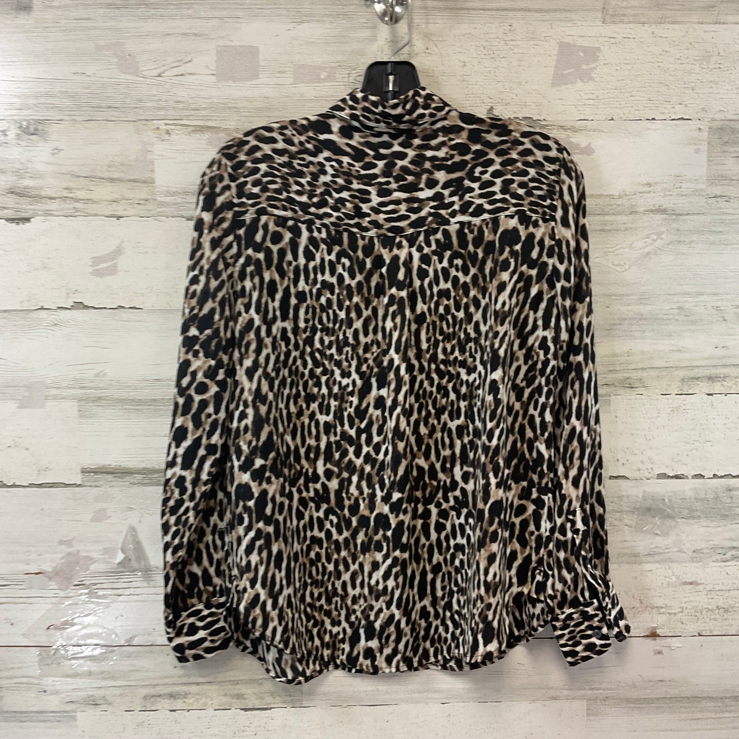 Blouse Long Sleeve By Banana Republic In Animal Print, Size: Xs