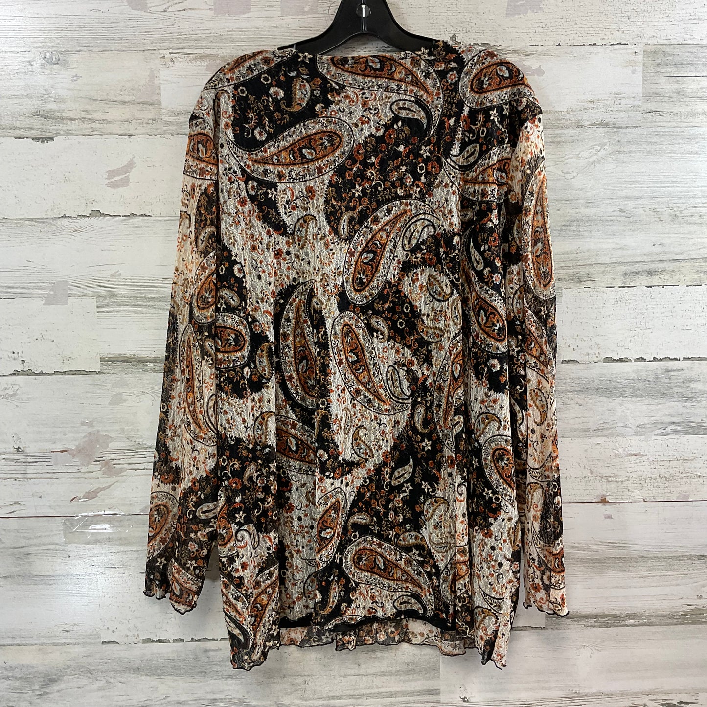 Top Long Sleeve By Cj Banks In Brown, Size: 3x