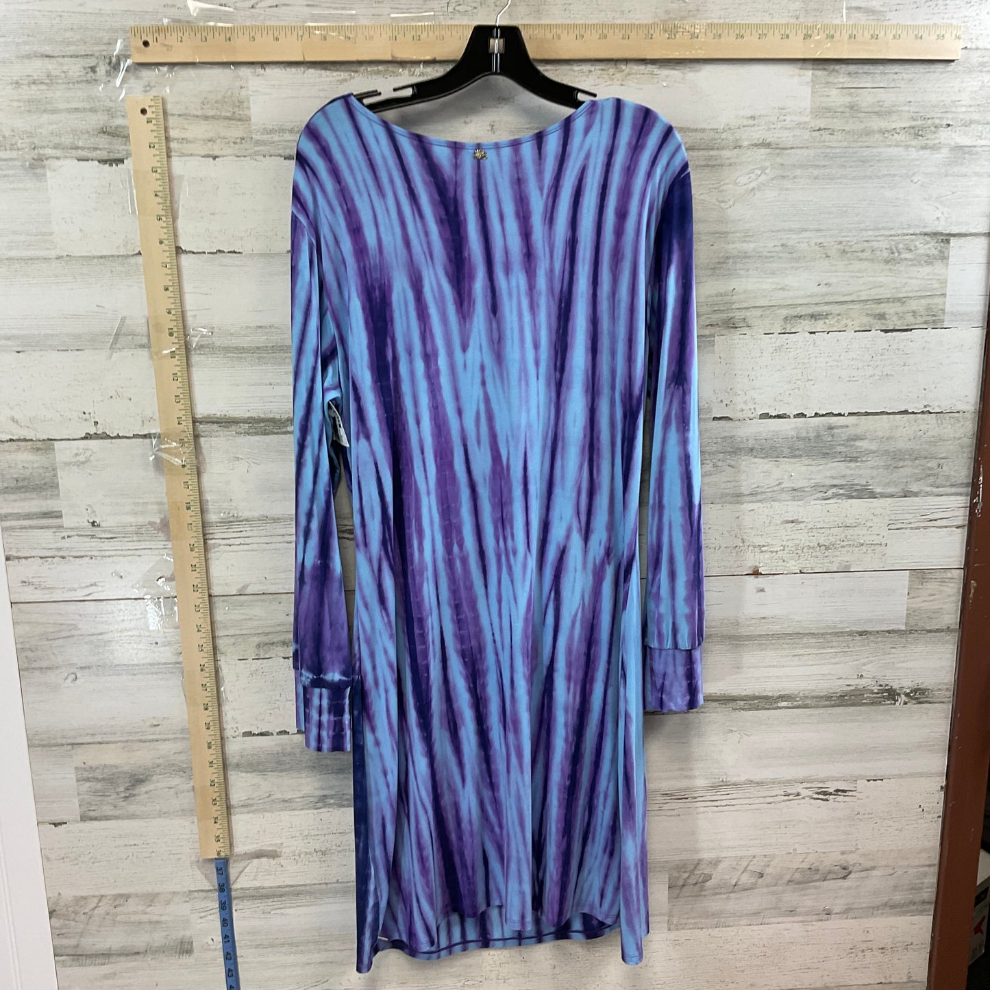 Blue Dress Casual Midi PINEAPPLES, Size Xl