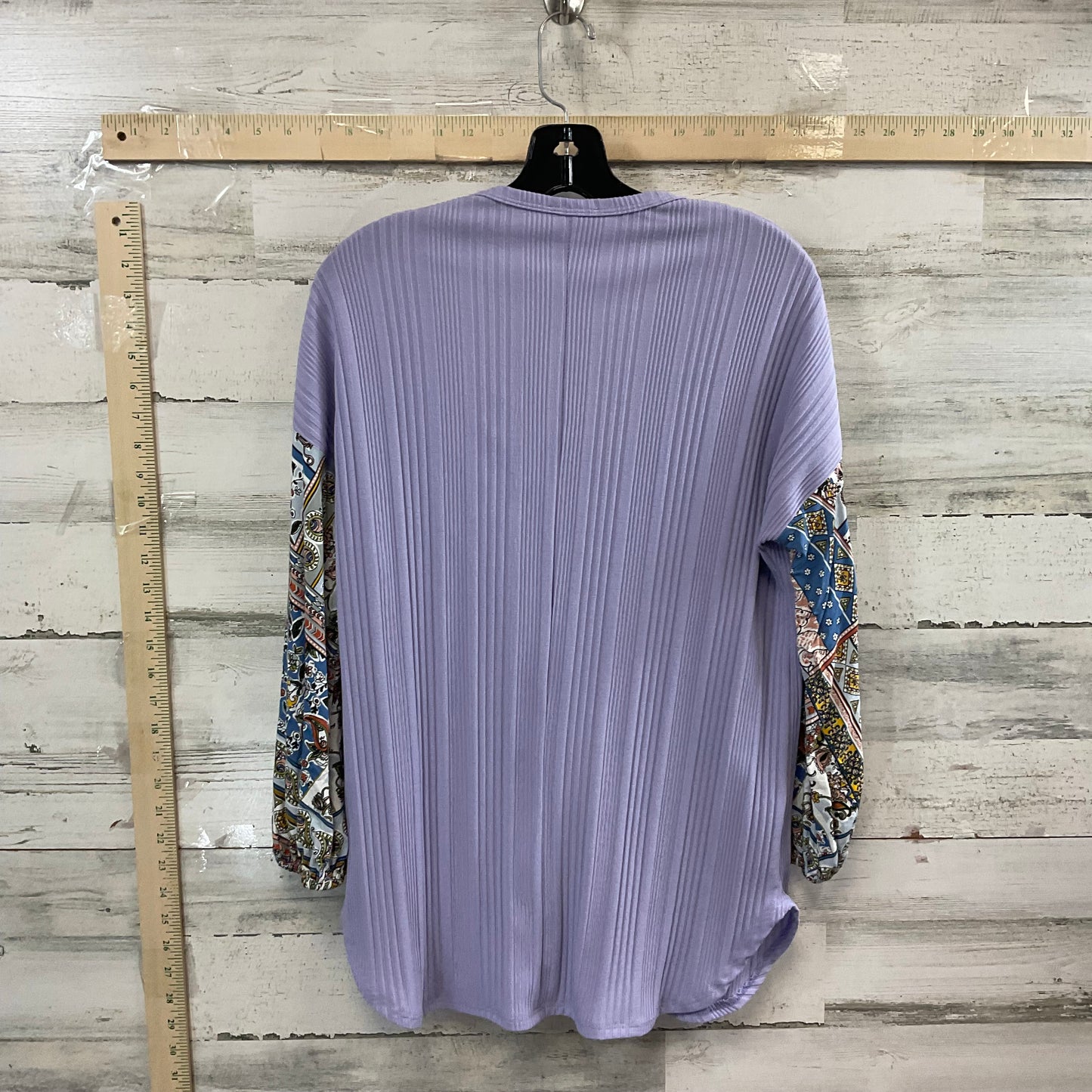 Purple Top Long Sleeve White Birch, Size M