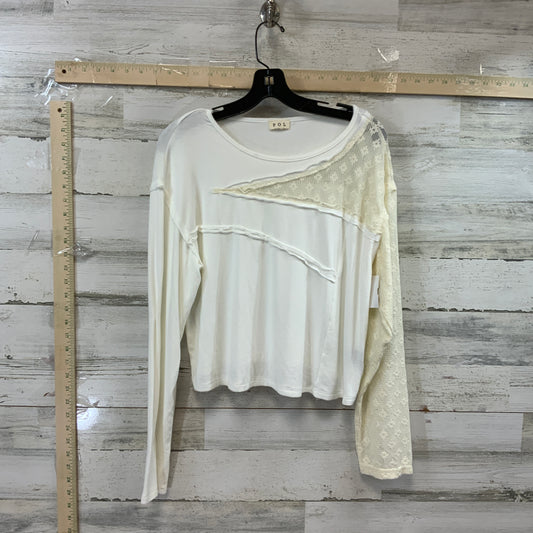 White Top Long Sleeve Pol, Size L