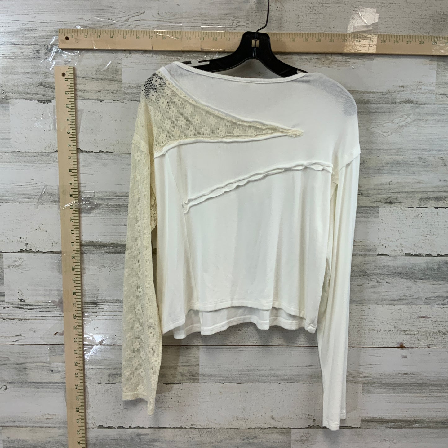 White Top Long Sleeve Pol, Size L