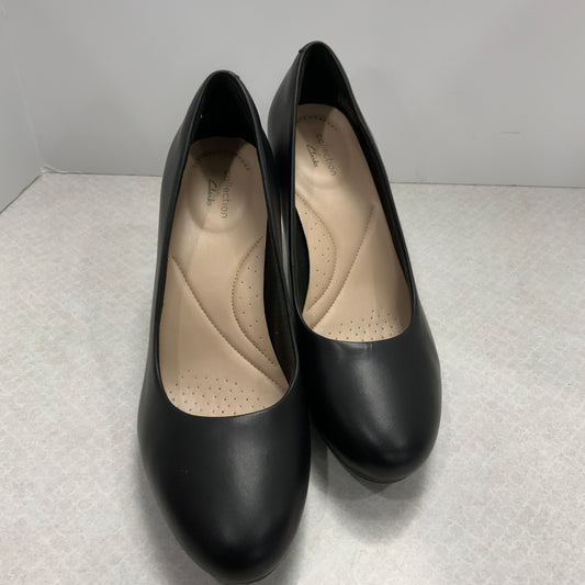 Black Shoes Heels Stiletto Clarks, Size 9