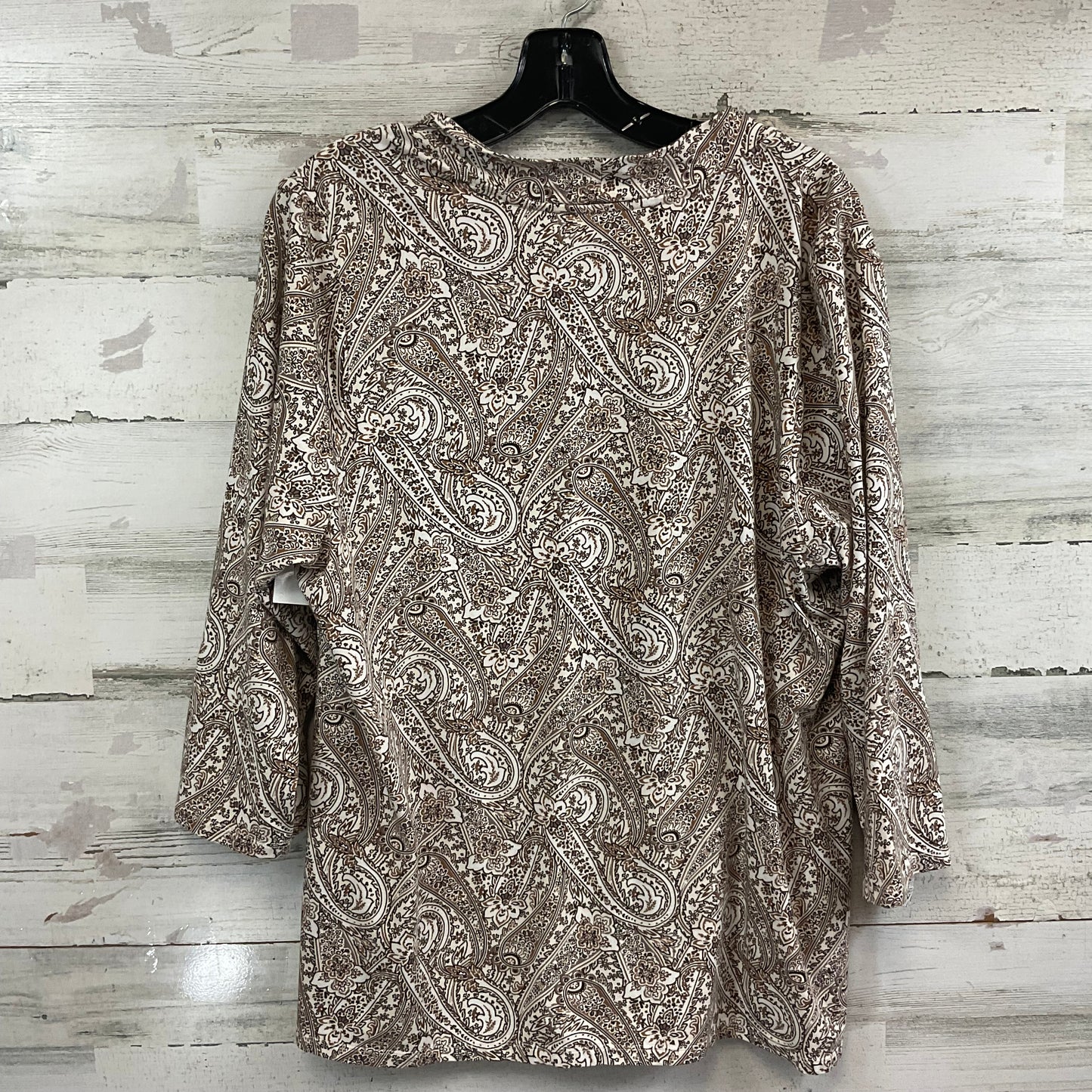 Top Long Sleeve By Lands End In Brown, Size: 1x