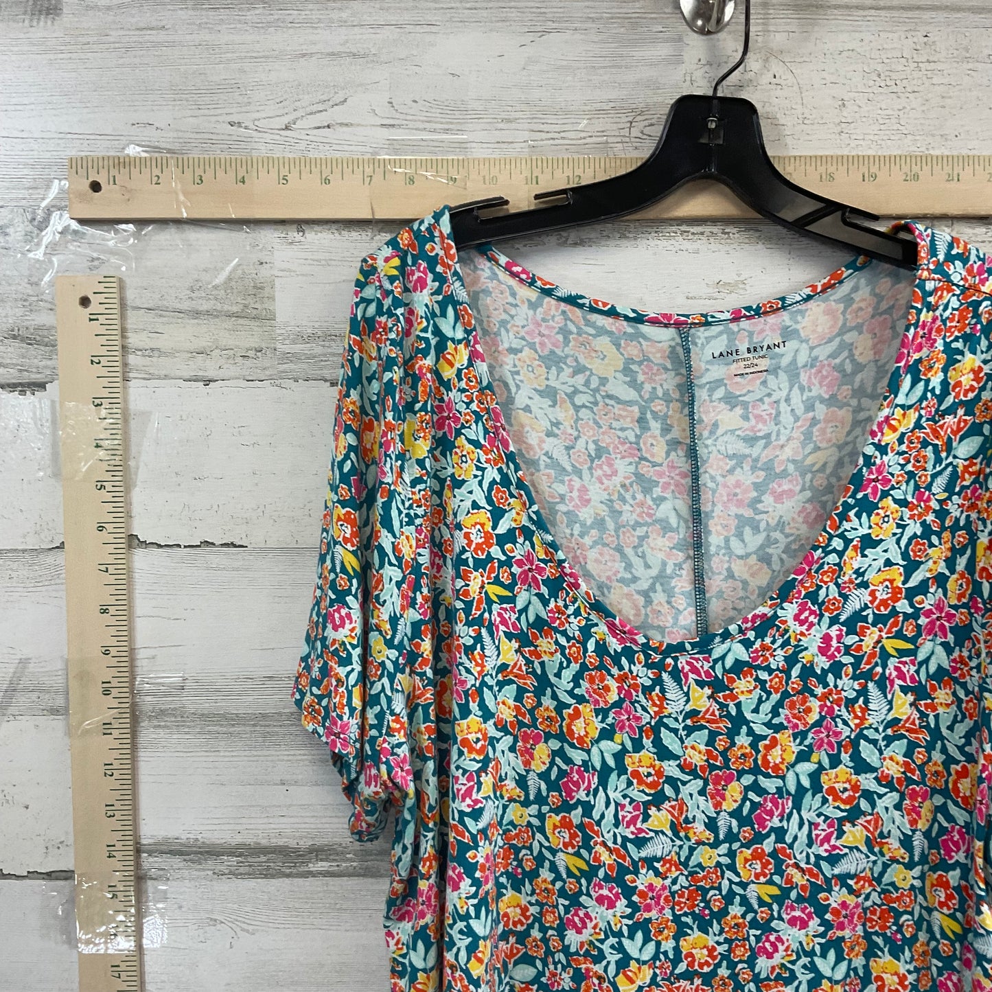 Floral Print Top Short Sleeve Lane Bryant, Size 3x