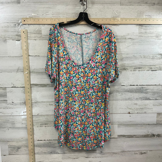 Floral Print Top Short Sleeve Lane Bryant, Size 3x