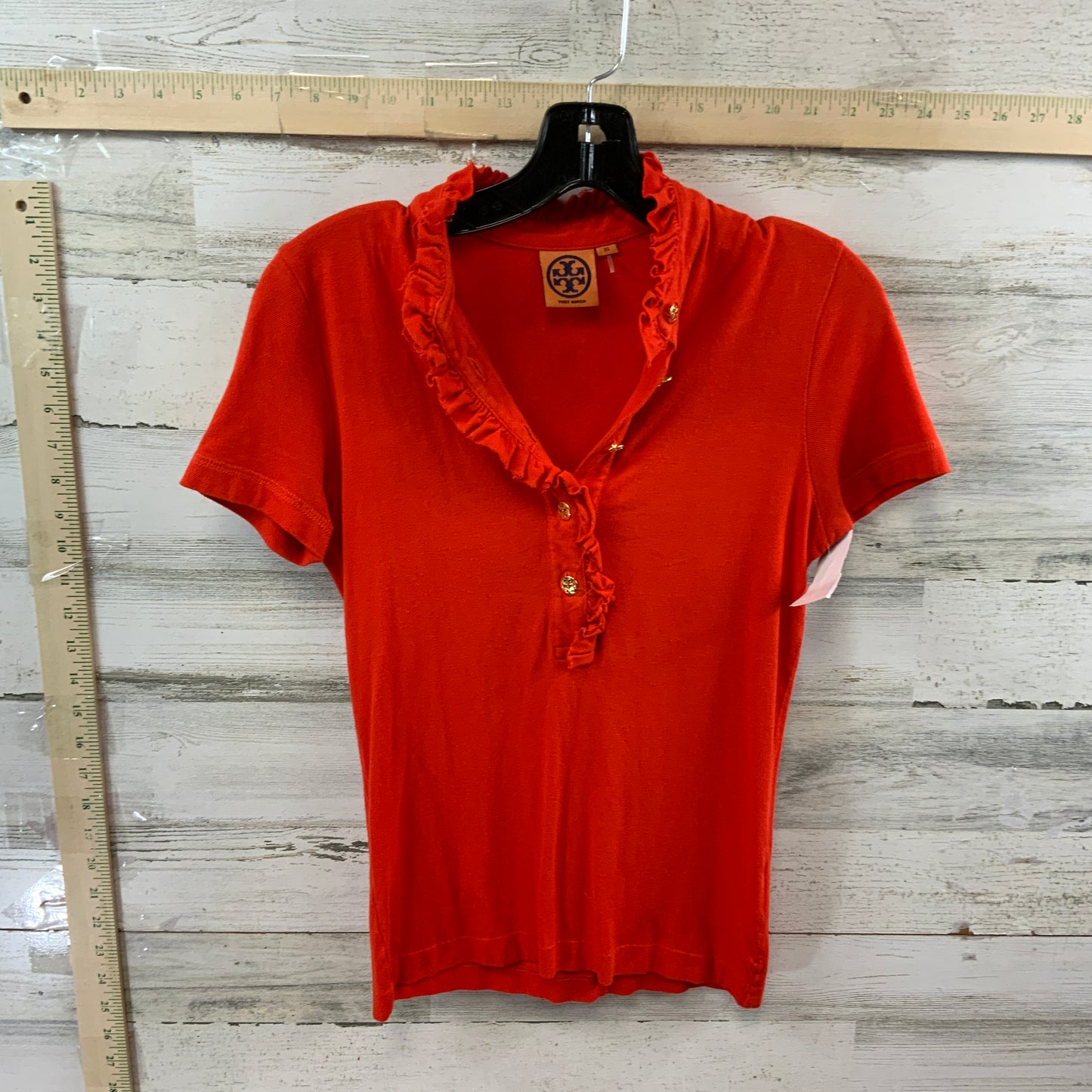 Orange Top Short Sleeve Tory Burch, Size Xs