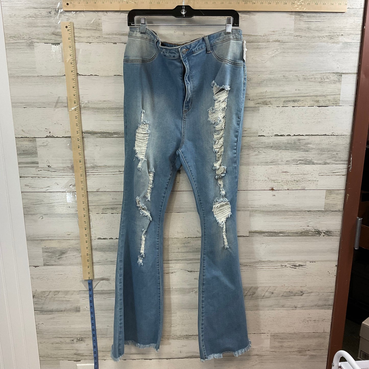 Blue Denim Jeans Flared THE MAP, Size 3x