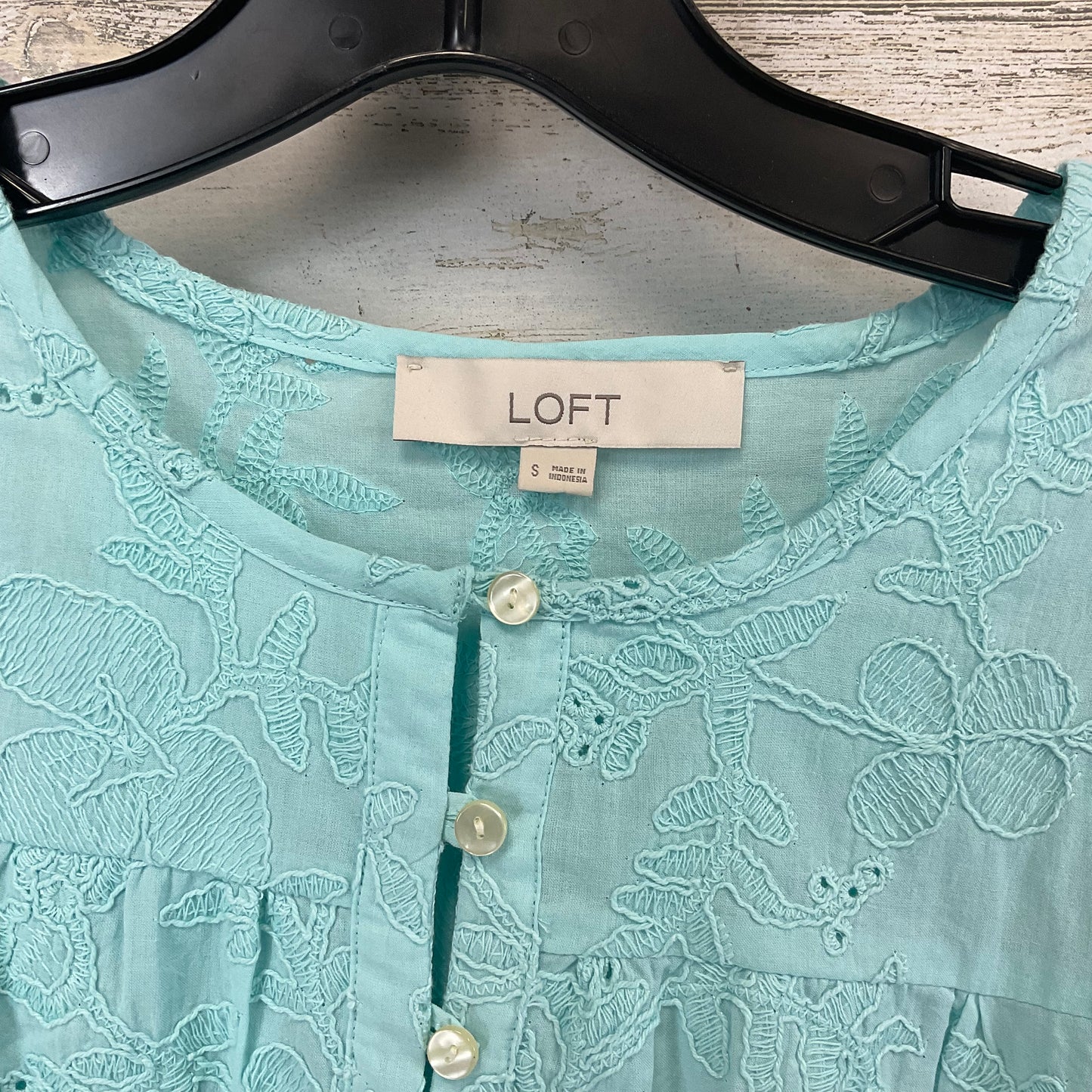 Top Short Sleeve By Loft In Blue, Size: S