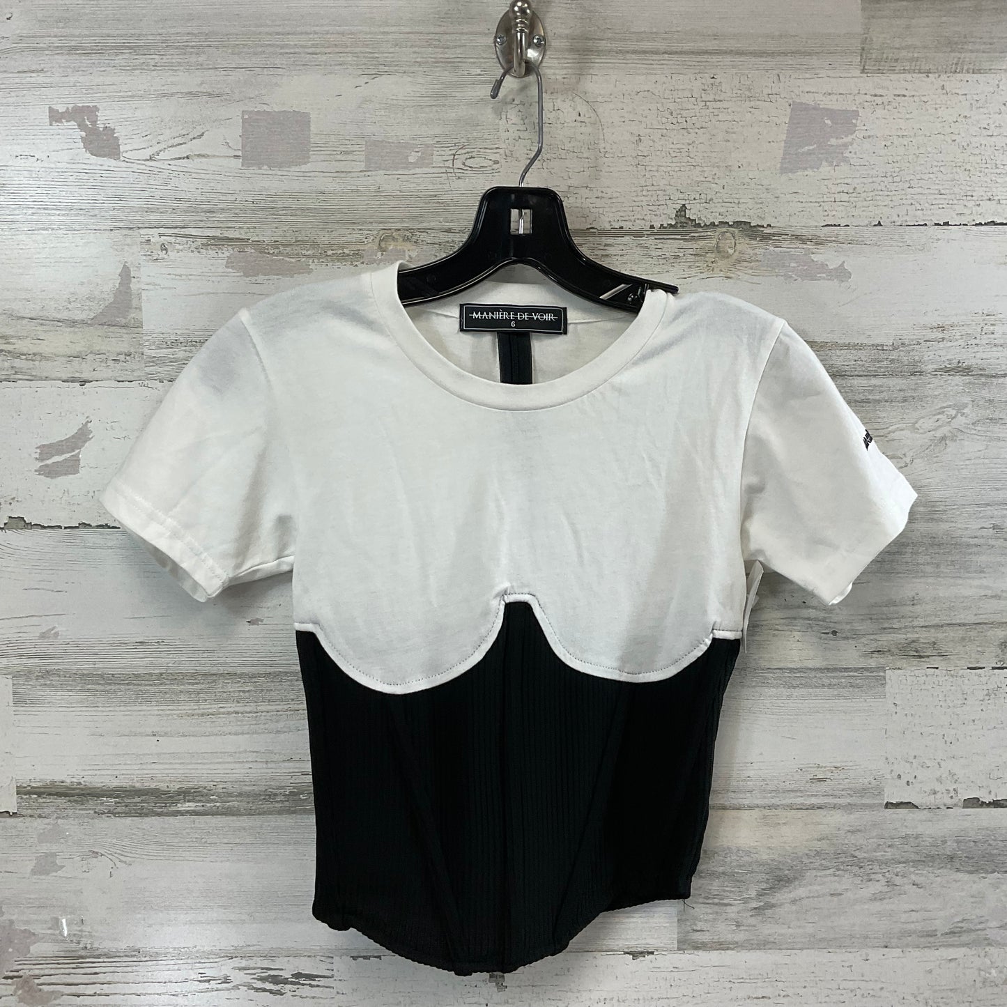 Top Short Sleeve By MANIERE DE VOIR In White, Size: XS