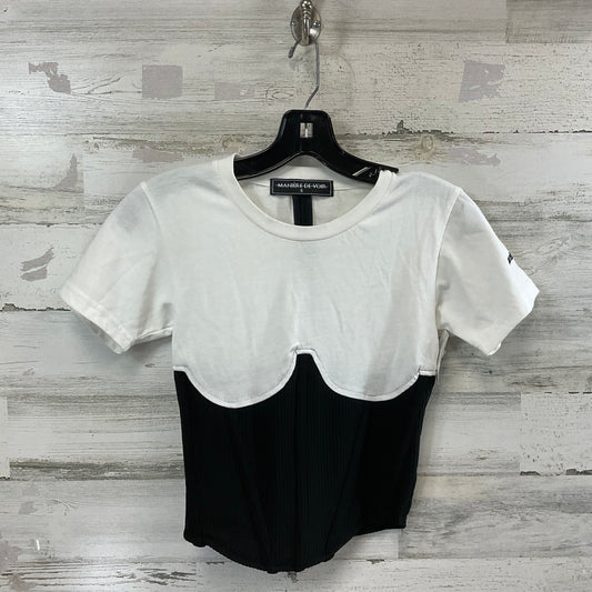 Top Short Sleeve By MANIERE DE VOIR In White, Size: XS