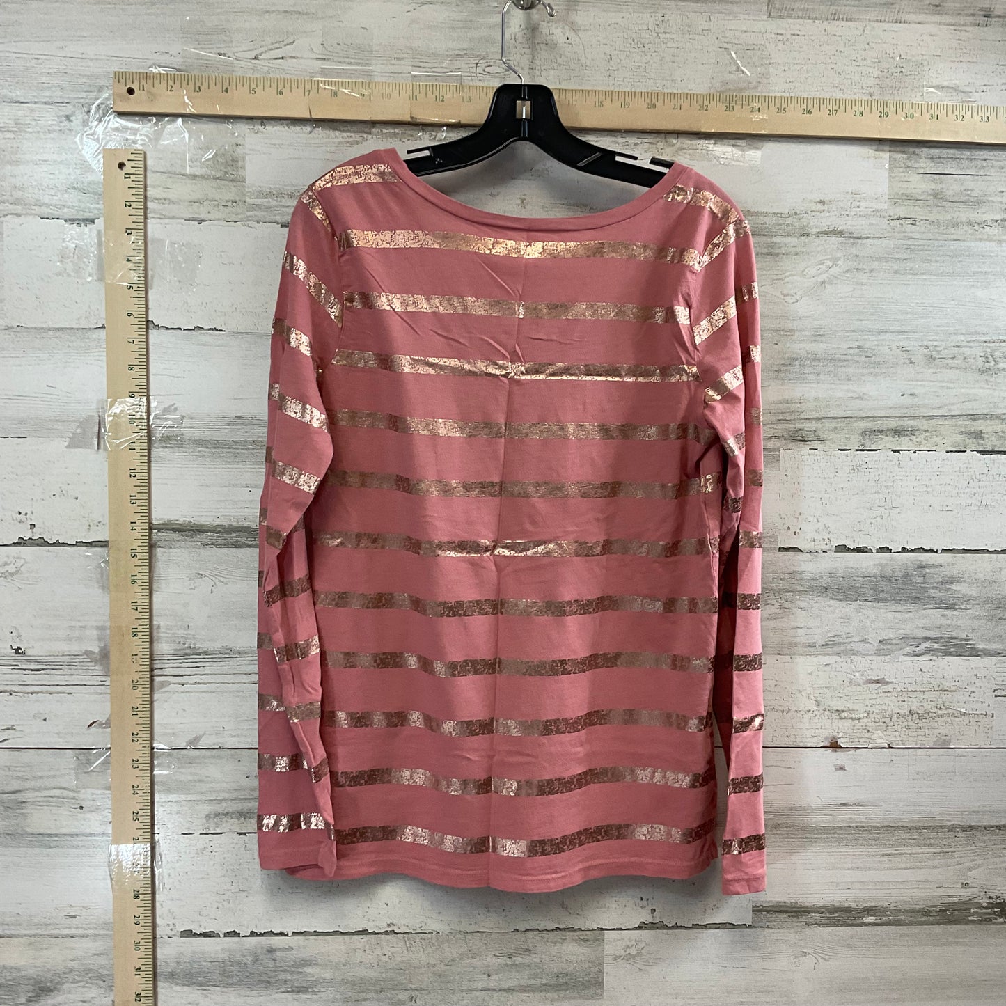 Top Long Sleeve Basic By Loft In Pink, Size: M