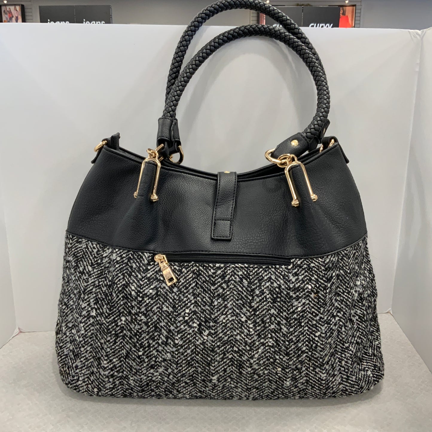 Handbag Black Rivet, Size Large