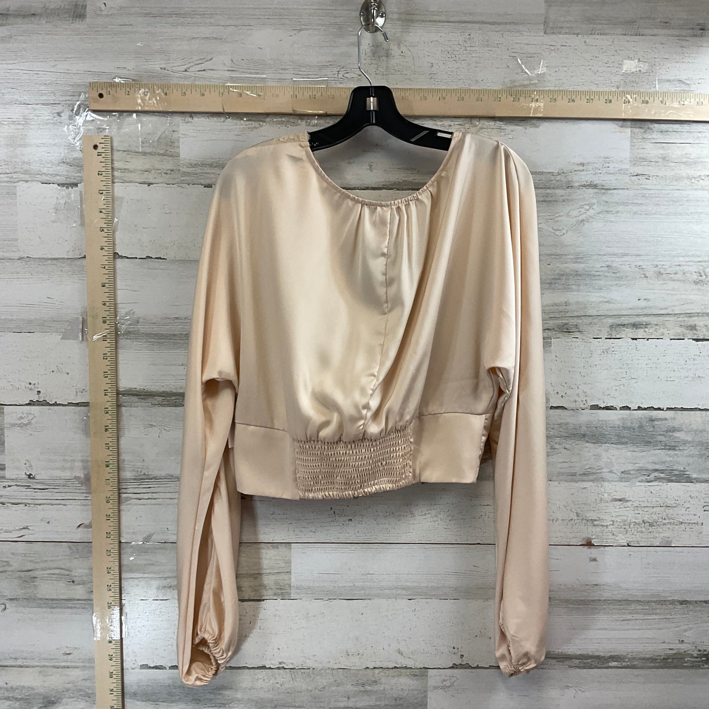 Blouse Long Sleeve By Strut & BOLT In Beige, Size: L