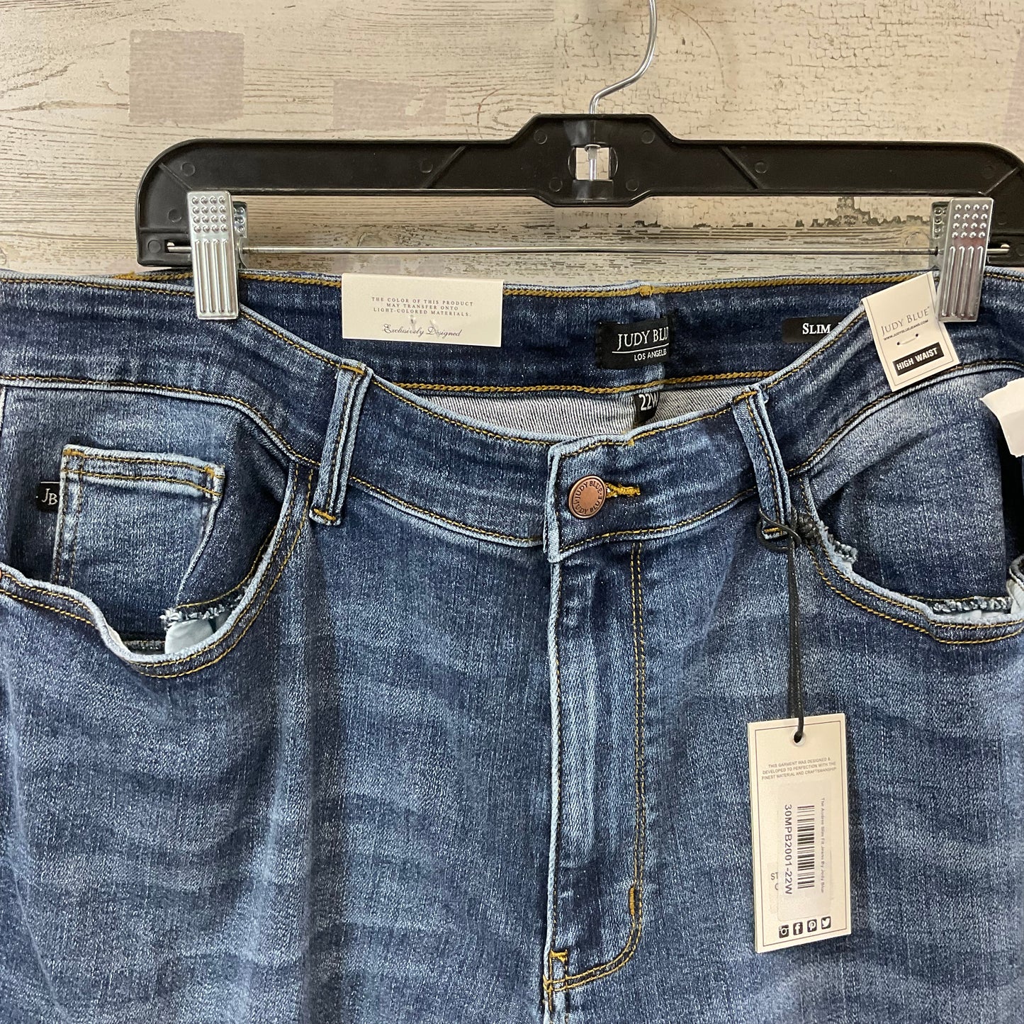 Jeans Straight By Judy Blue In Blue Denim, Size: 22w