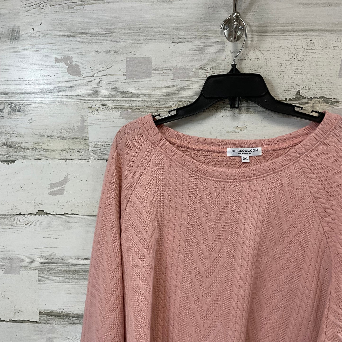 Top Long Sleeve By Chicsoul In Pink, Size: 3x