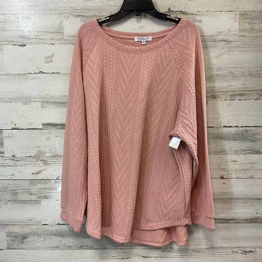 Top Long Sleeve By Chicsoul In Pink, Size: 3x