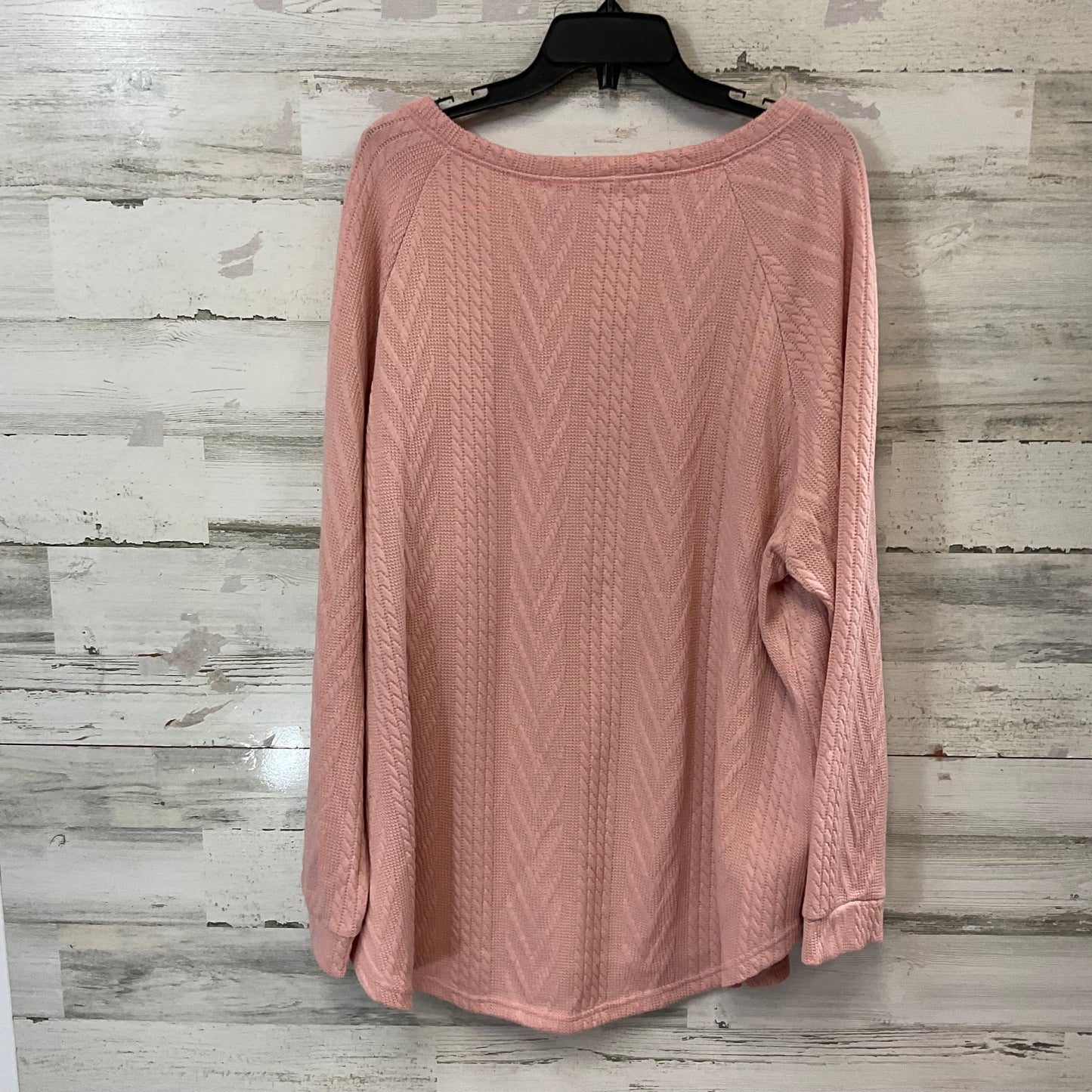 Top Long Sleeve By Chicsoul In Pink, Size: 3x