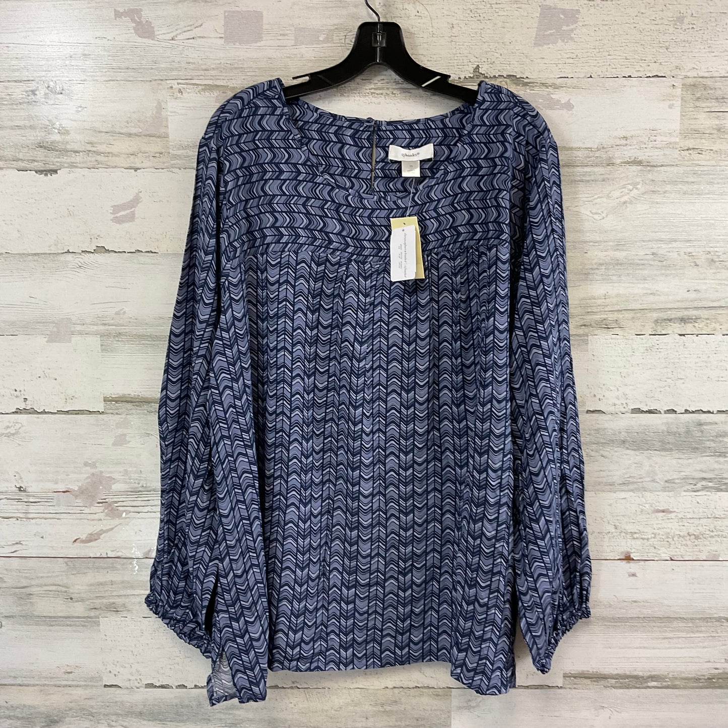 Top Long Sleeve By Cj Banks In Blue, Size: 3x