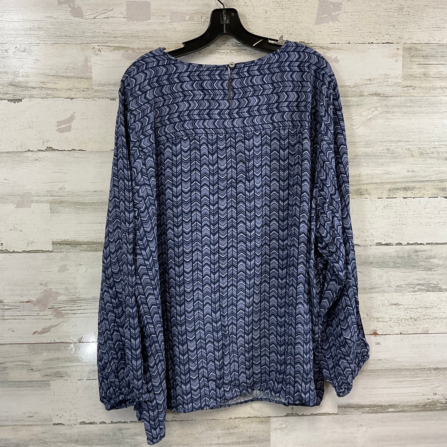 Top Long Sleeve By Cj Banks In Blue, Size: 3x